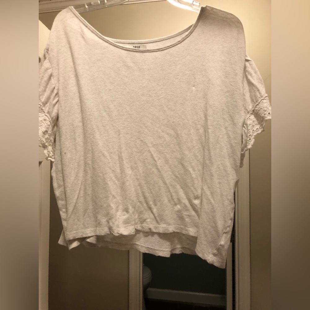 Cream short sleeve shirt